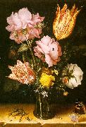 Berghe, Christoffel van den Bouquet of Flowers on a Stone Ledge oil painting reproduction